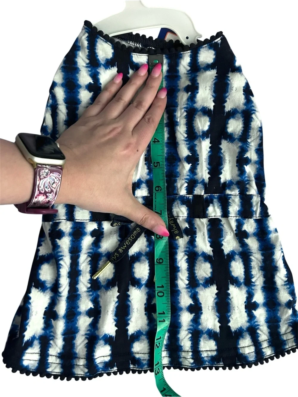NWT Top Paw Blue Shibori Dog Dress - Size Medium